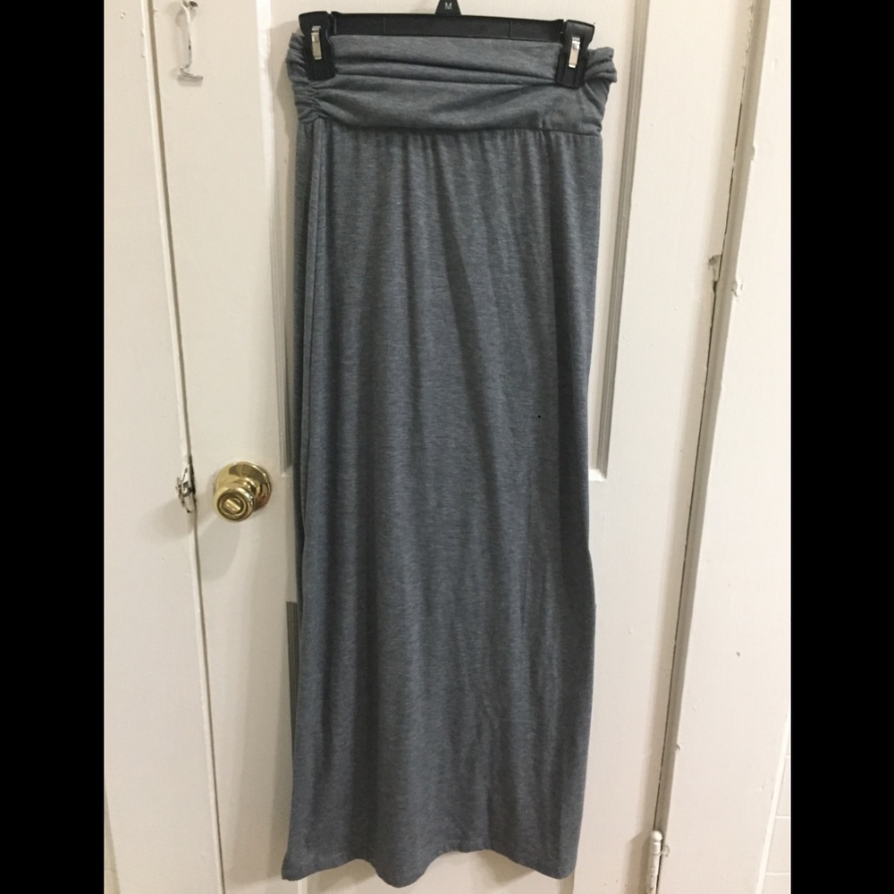 Soft Gray Maxi Skirt